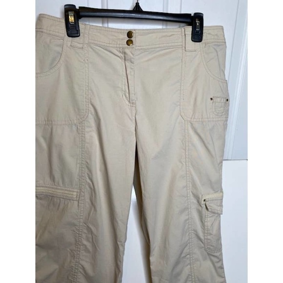 Chico's Cream Midrise Straight Leg Utility Pants Chico's 2 US Medium - Picture 4 of 5